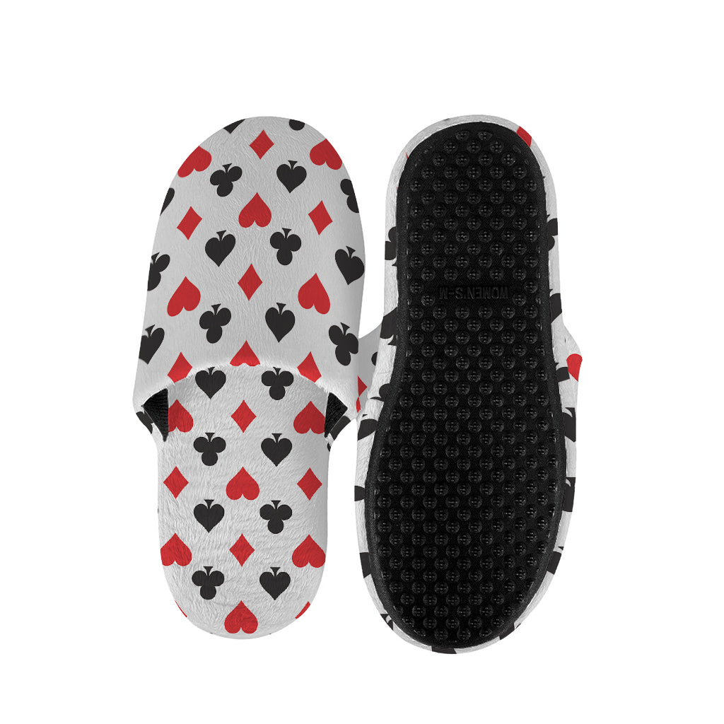 Playing Card Suits Pattern Print Slippers