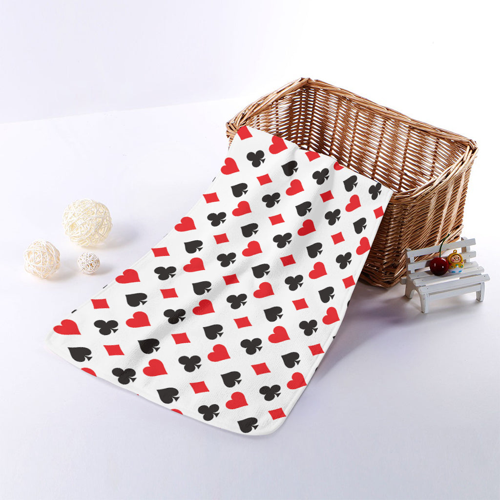 Playing Card Suits Pattern Print Towel