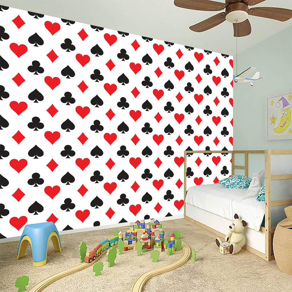 Playing Card Suits Pattern Print Wall Sticker
