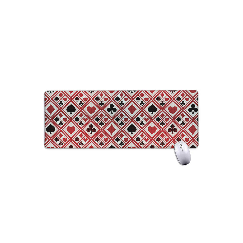 Playing Card Suits Plaid Pattern Print Extended Mouse Pad