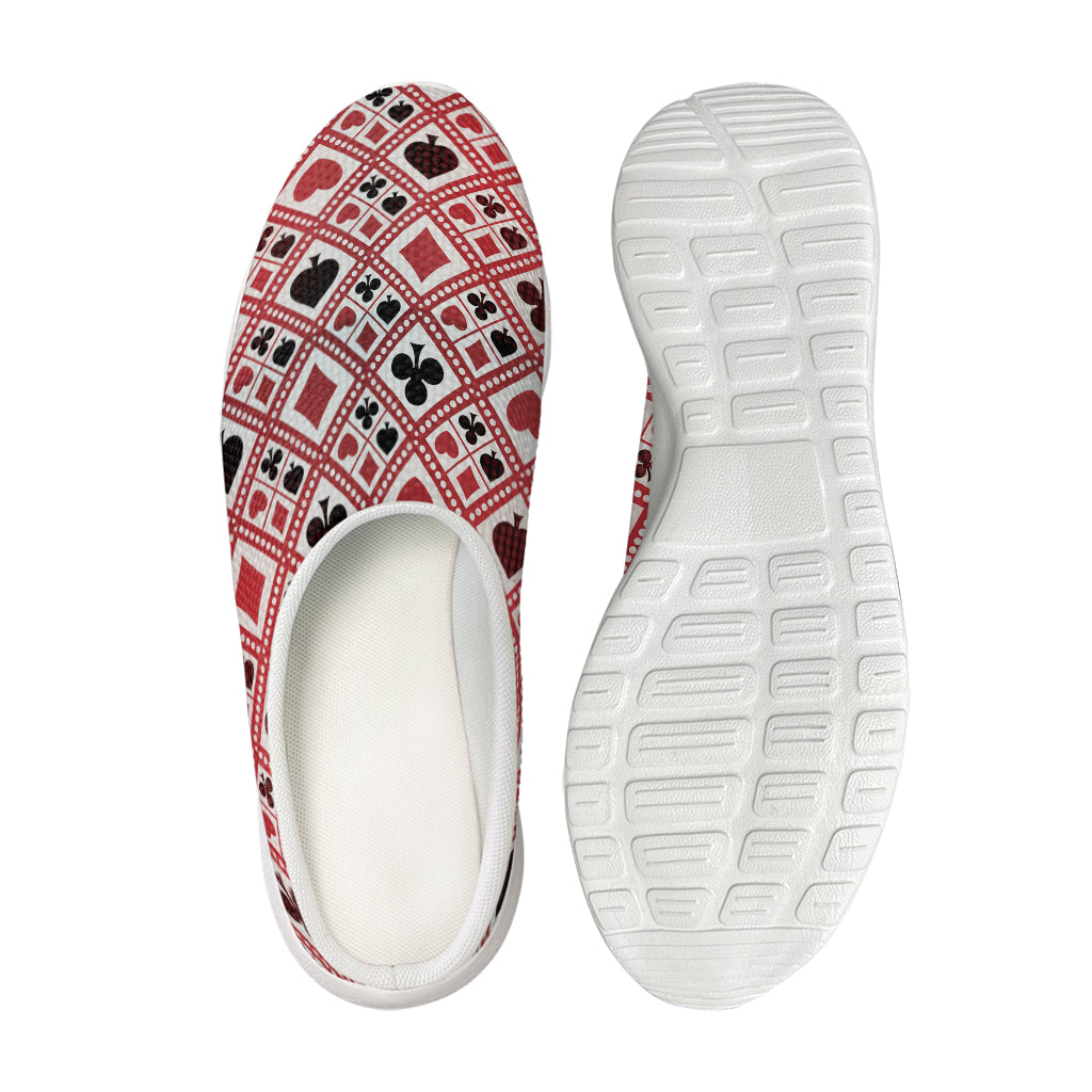 Playing Card Suits Plaid Pattern Print Mesh Casual Shoes