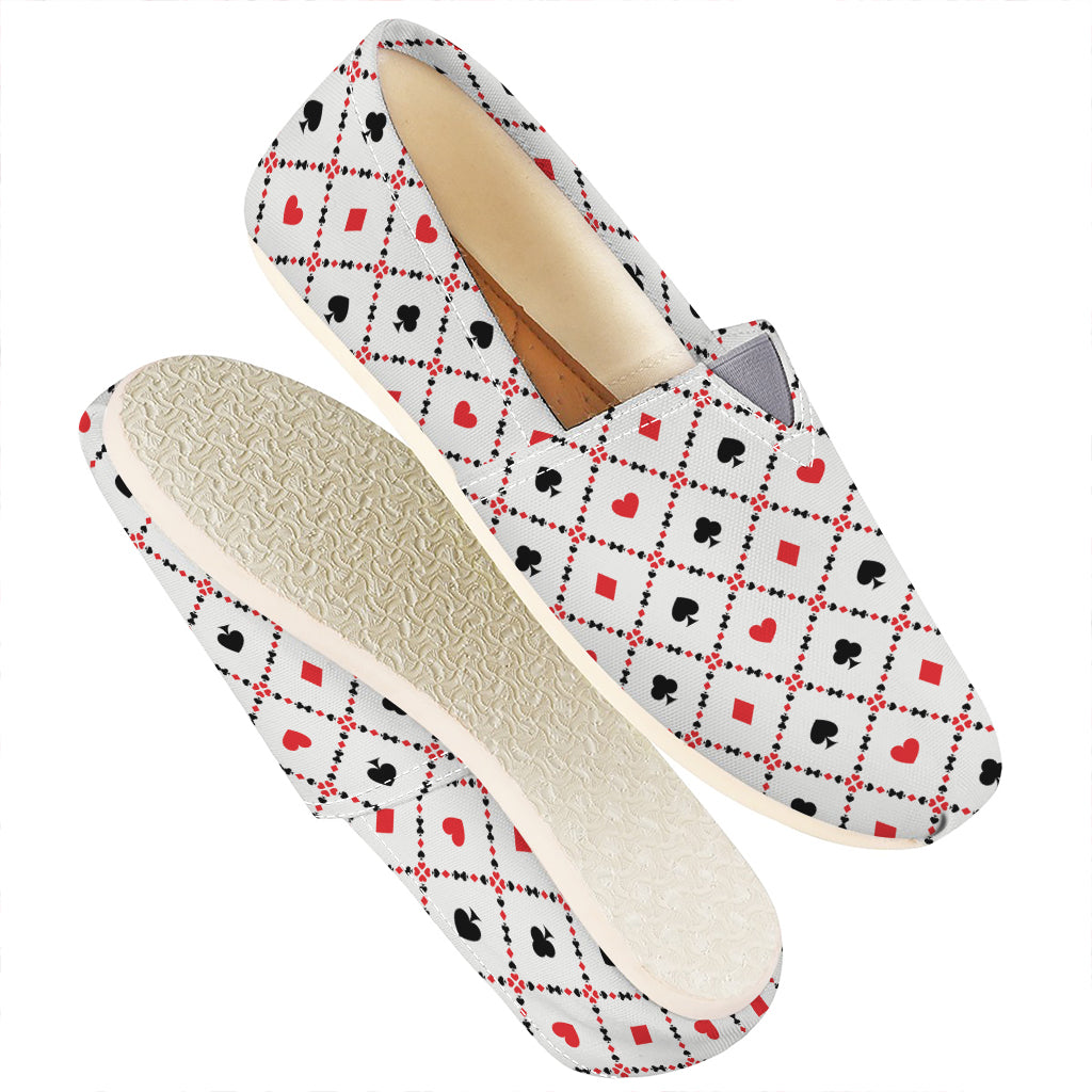 Poker Playing Card Suits Pattern Print Casual Shoes
