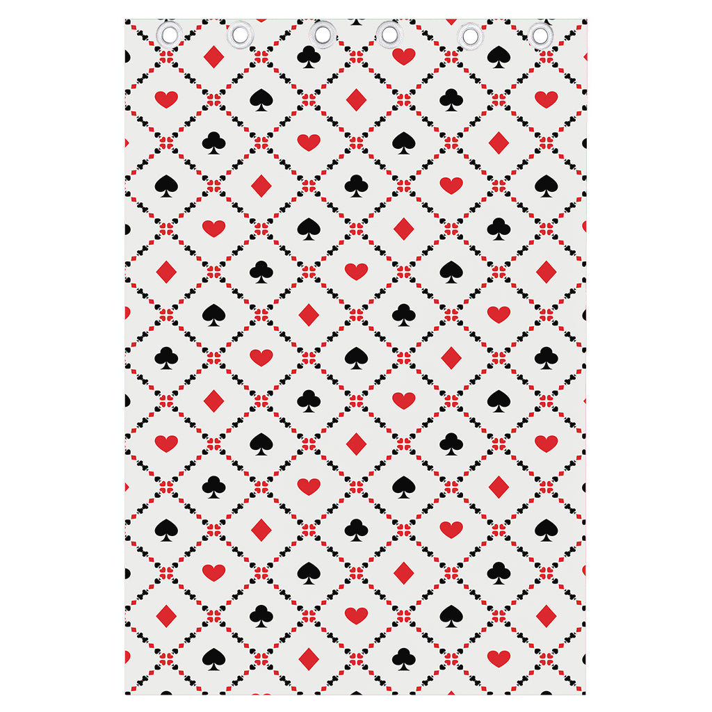 Poker Playing Card Suits Pattern Print Curtain
