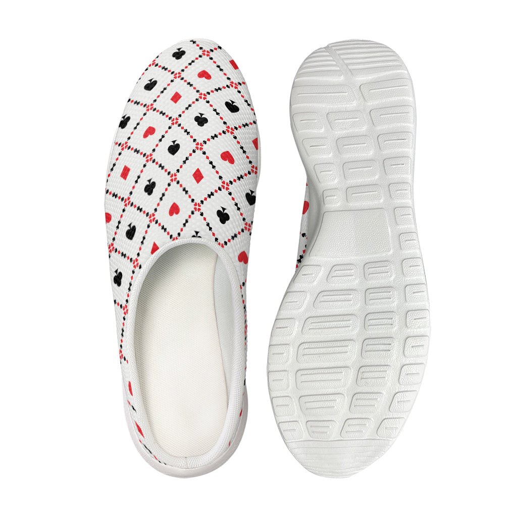 Poker Playing Card Suits Pattern Print Mesh Casual Shoes