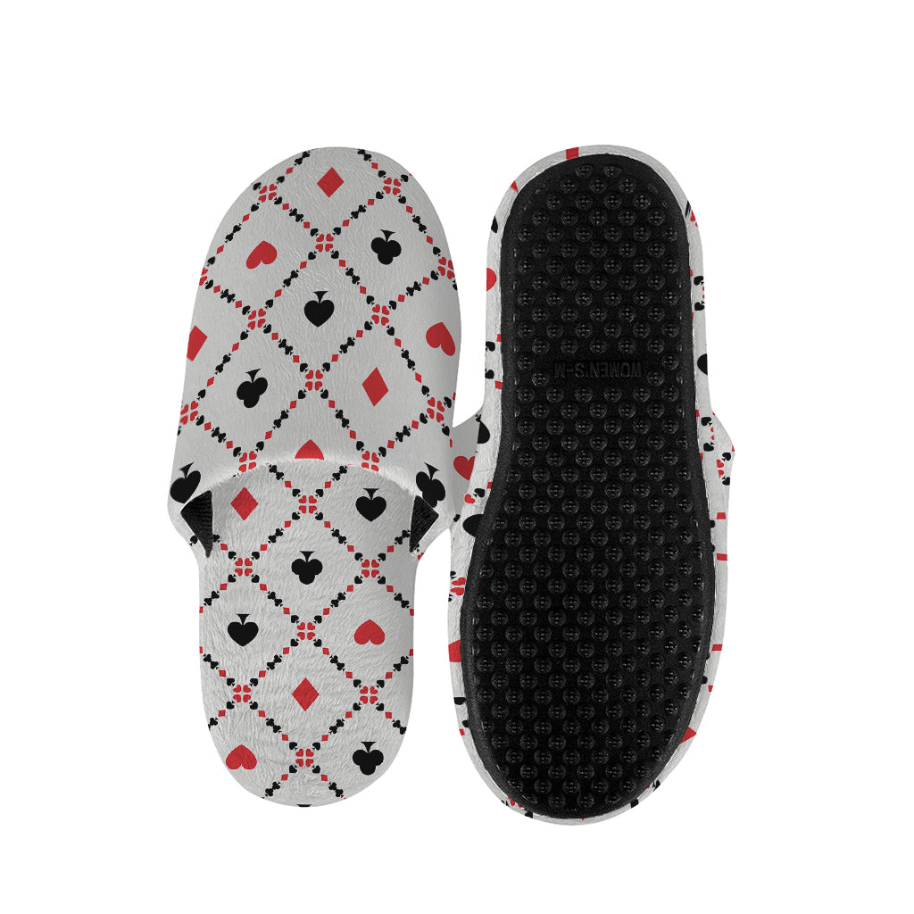 Poker Playing Card Suits Pattern Print Slippers