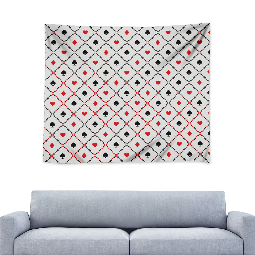 Poker Playing Card Suits Pattern Print Tapestry
