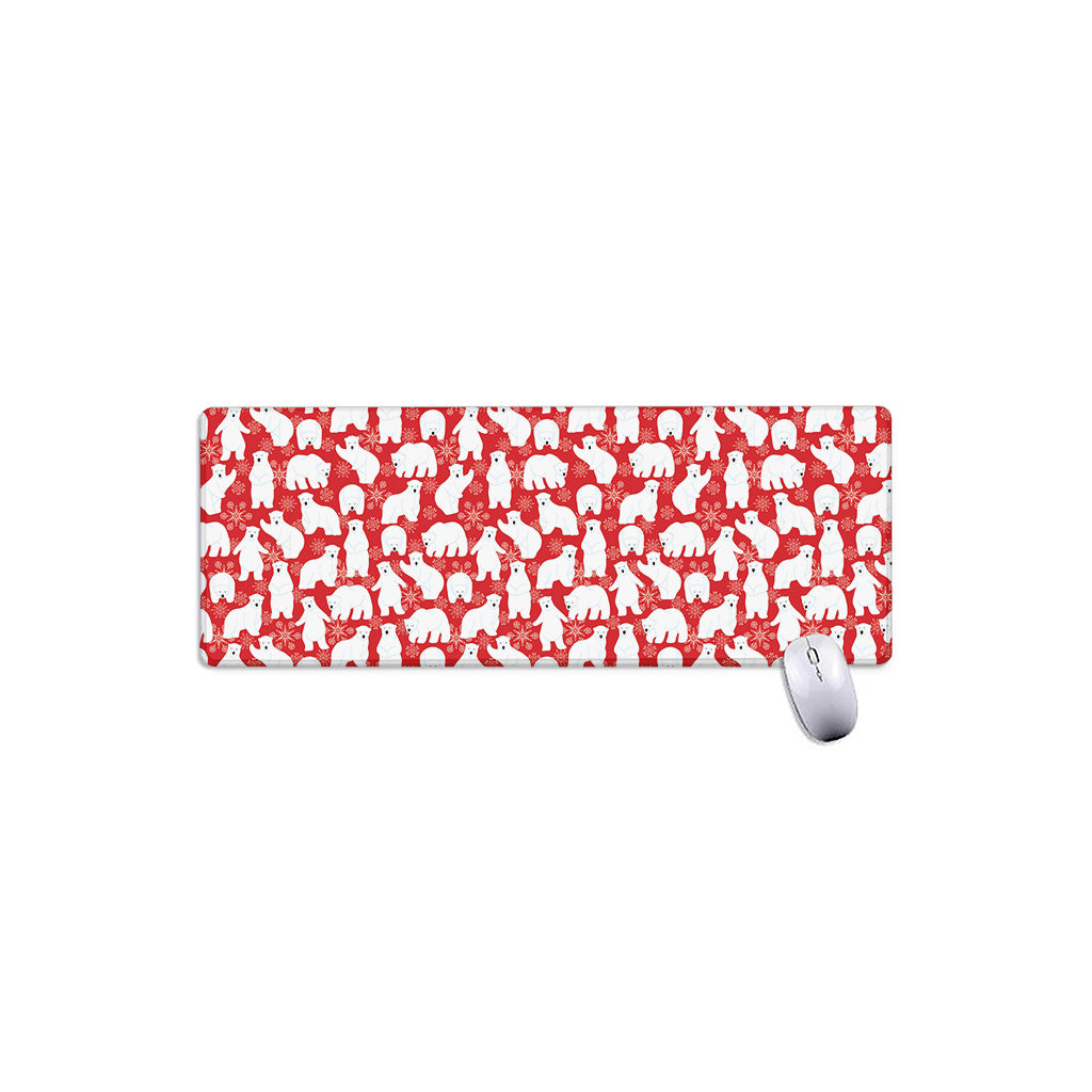 Polar Bear And Snowflake Pattern Print Extended Mouse Pad