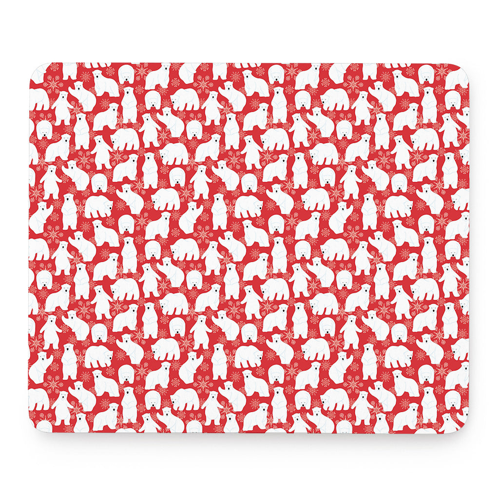 Polar Bear And Snowflake Pattern Print Mouse Pad