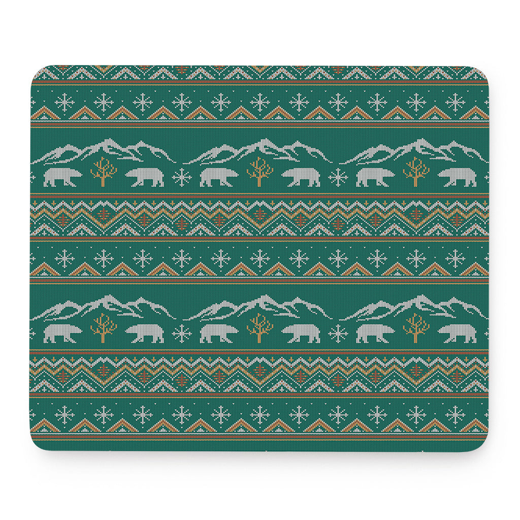 Polar Bear Knitted Pattern Print Mouse Pad