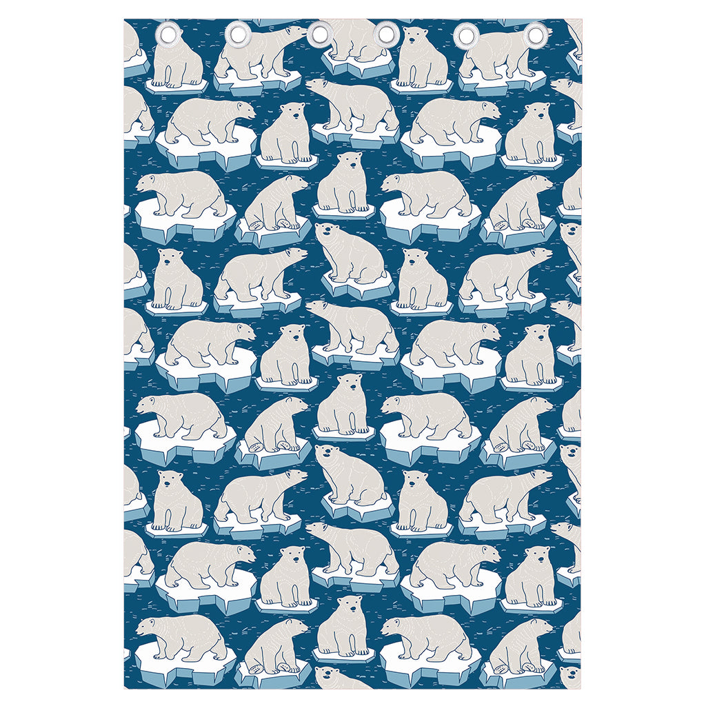 Polar Bear On Ice Pattern Print Curtain