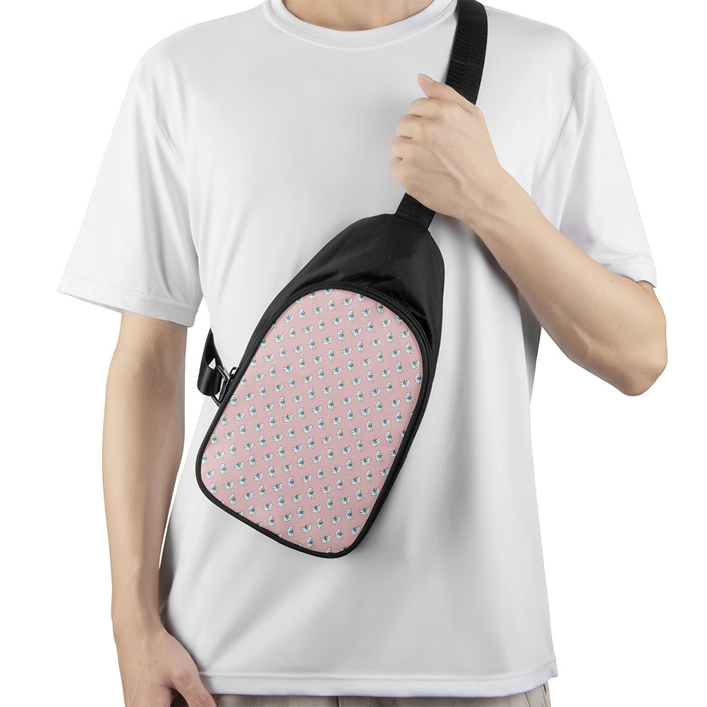 Polar Bear Reading Book Pattern Print Chest Bag