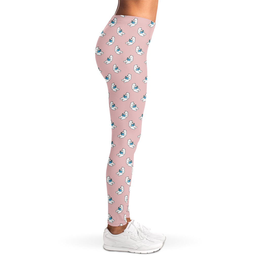 Polar Bear Reading Book Pattern Print Women's Leggings