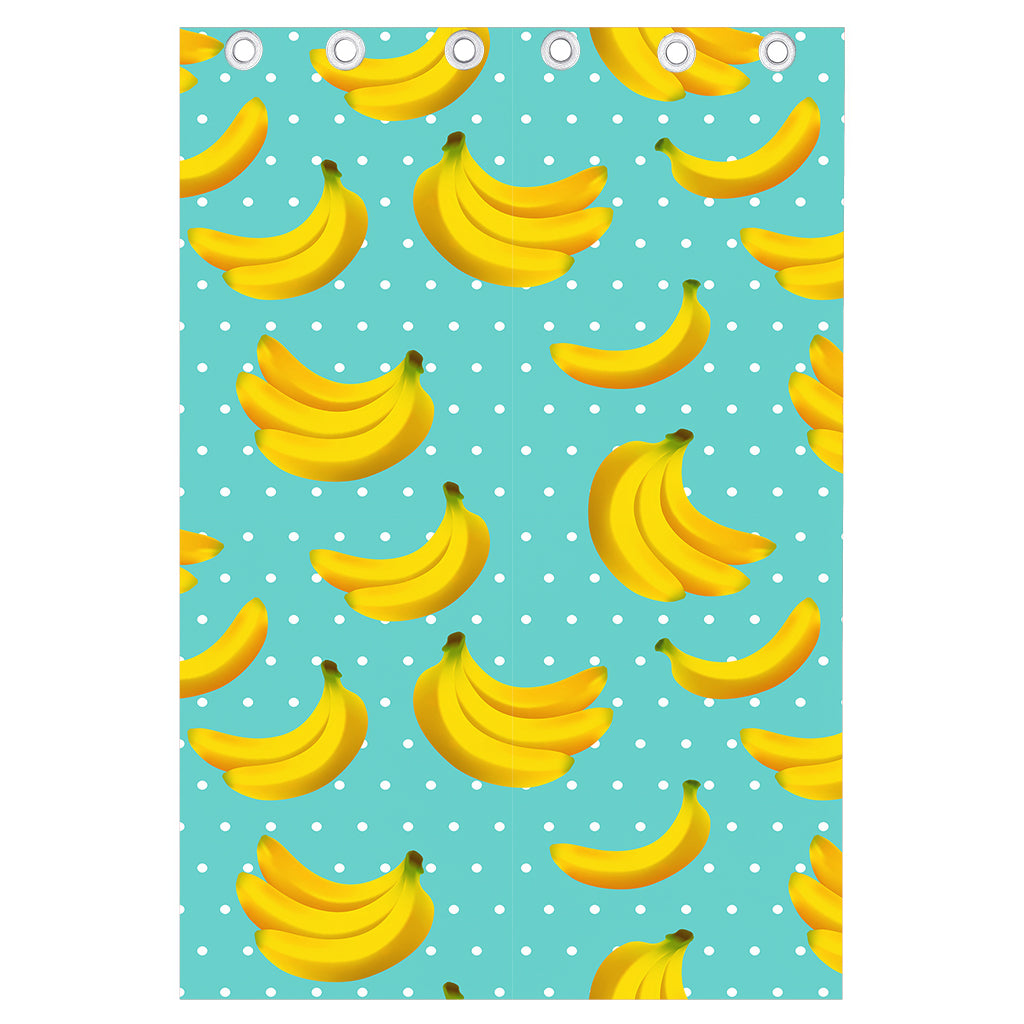 Polka Dot Banana Pattern Print Curtain