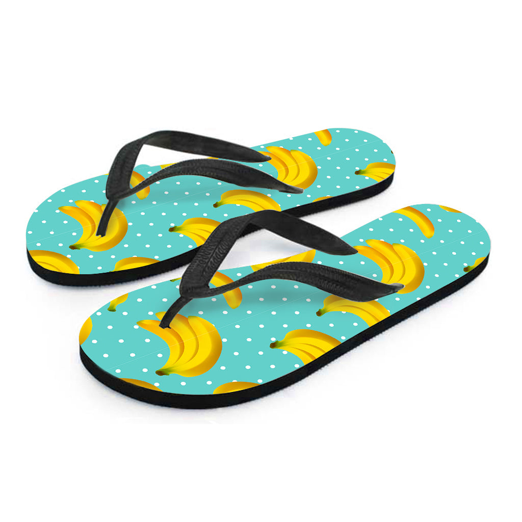 Polka Dot Banana Pattern Print Flip Flops