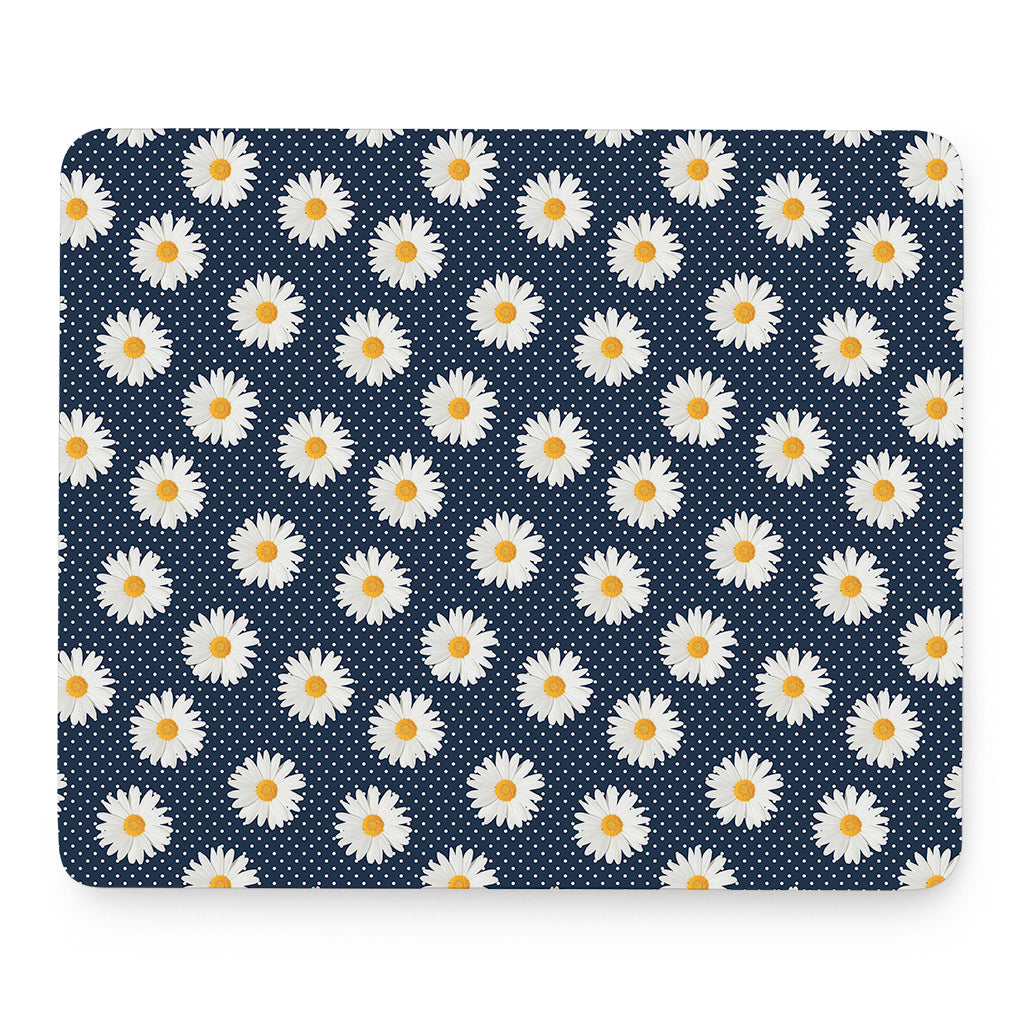 Polka Dot Daisy Floral Pattern Print Mouse Pad