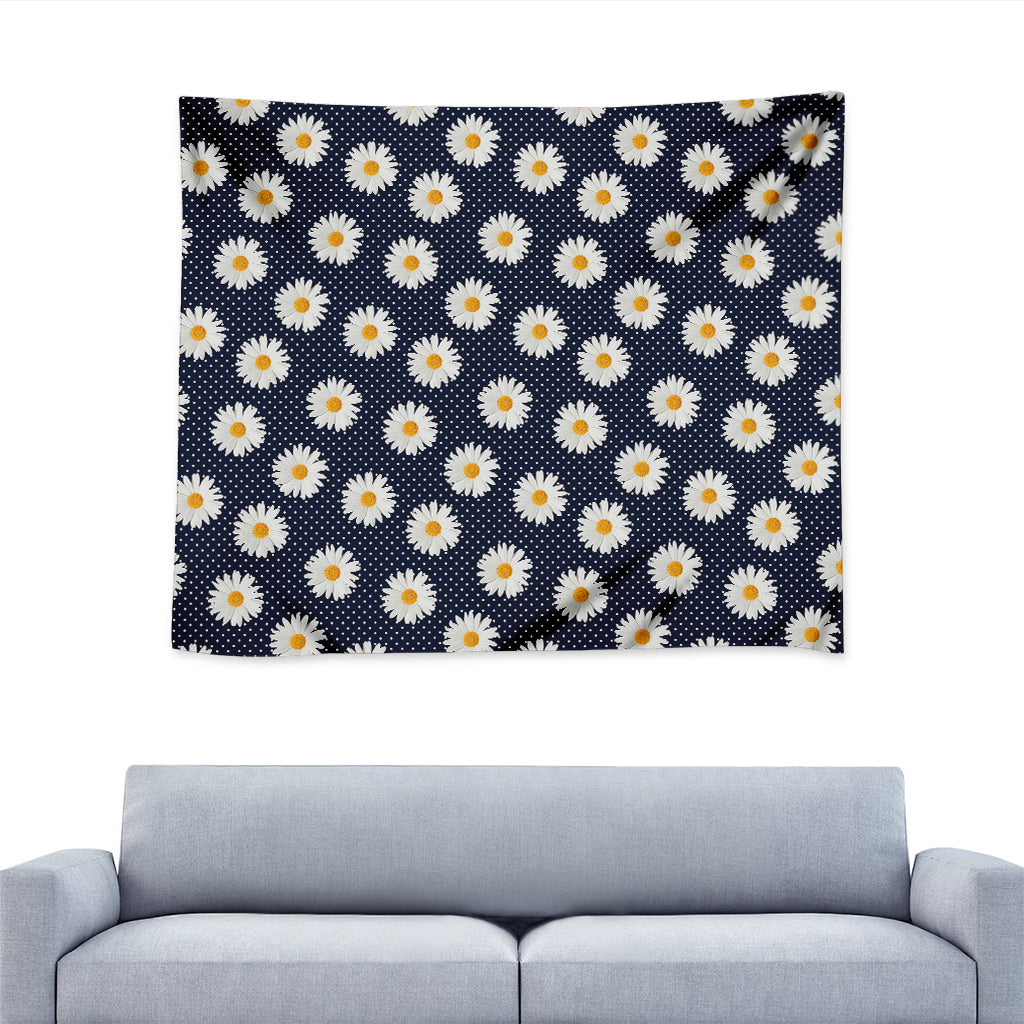 Polka Dot Daisy Floral Pattern Print Tapestry