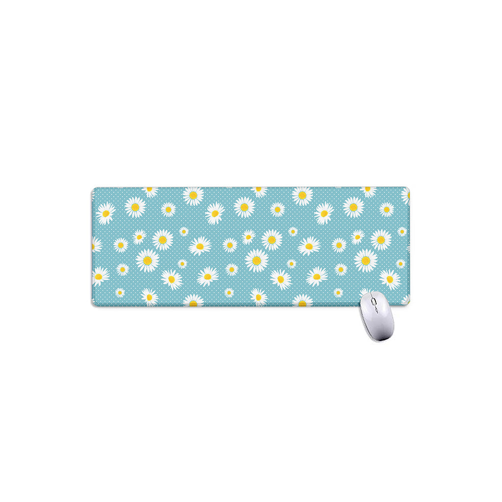 Polka Dot Daisy Flower Pattern Print Extended Mouse Pad