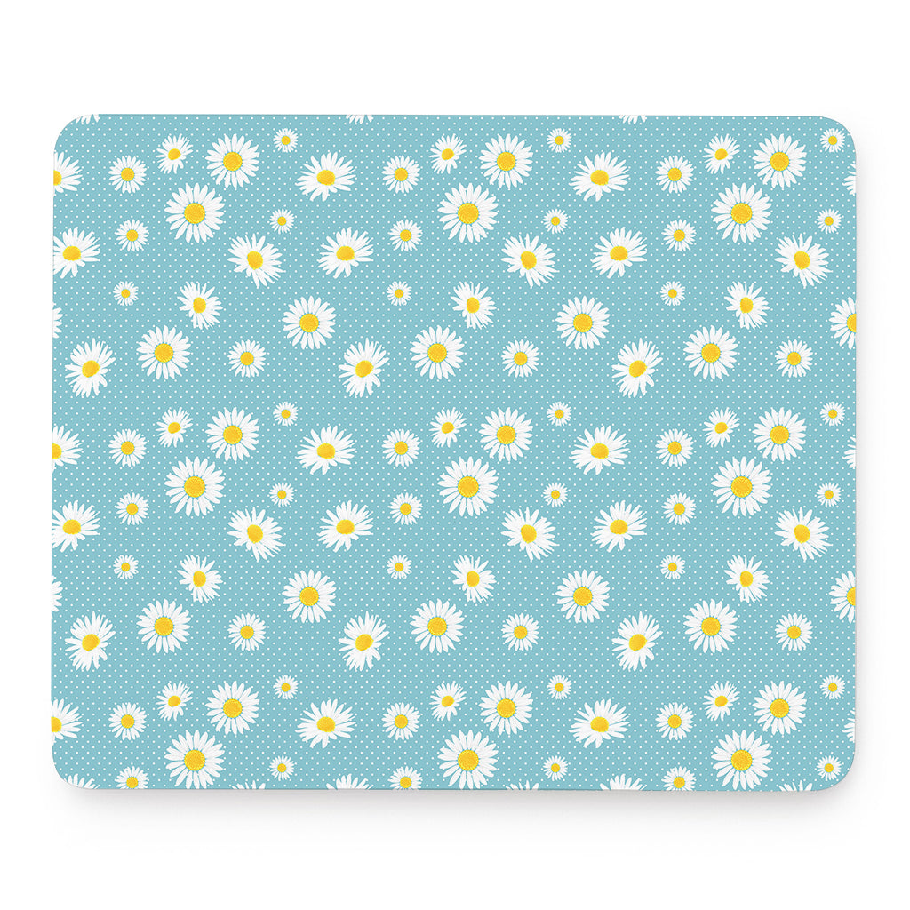 Polka Dot Daisy Flower Pattern Print Mouse Pad