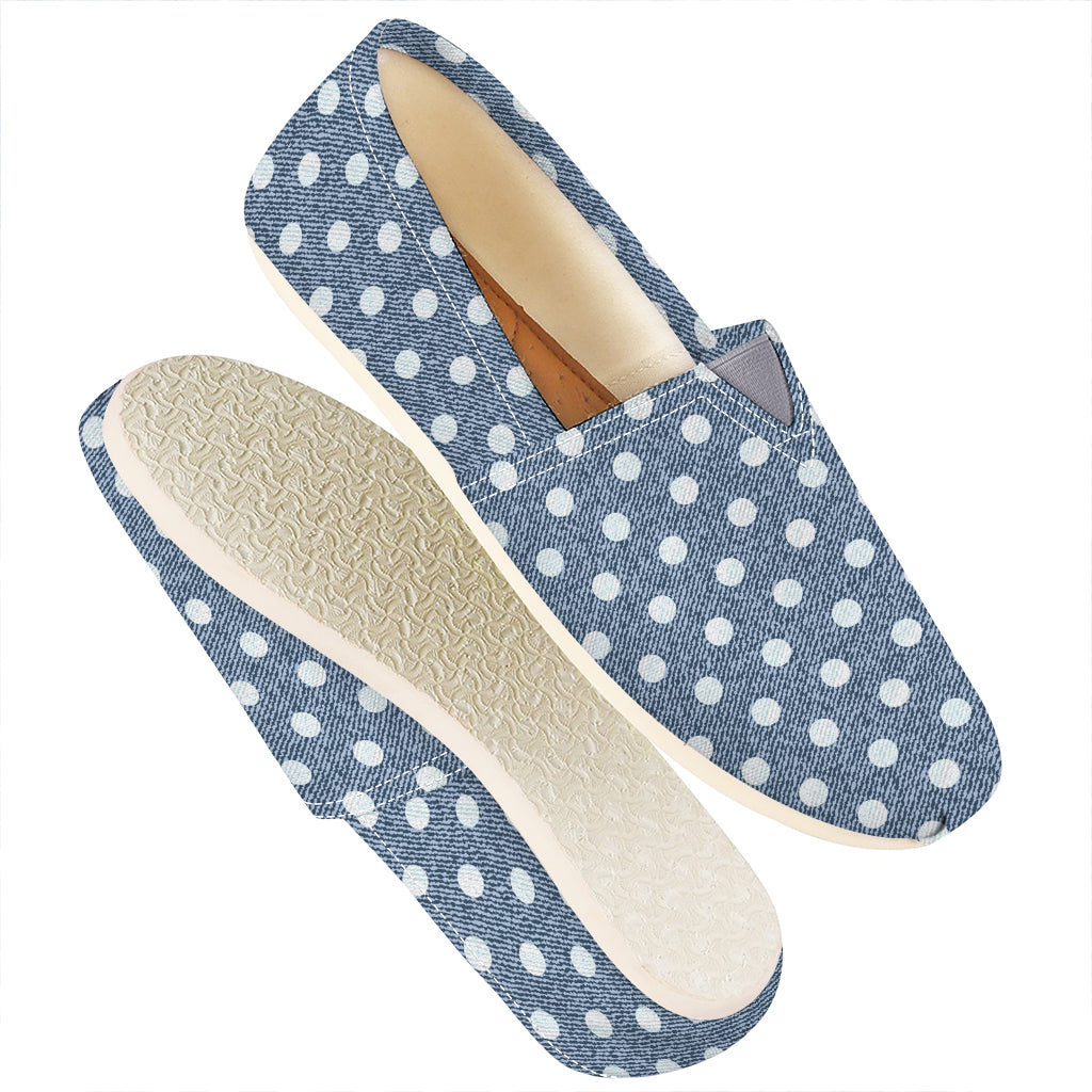 Polka Dot Denim Jeans Pattern Print Casual Shoes