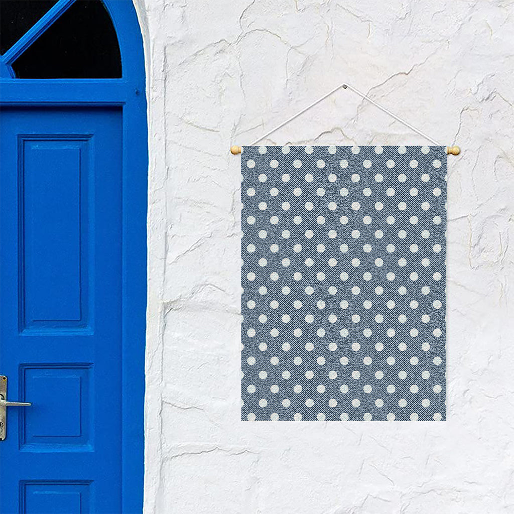 Polka Dot Denim Jeans Pattern Print Garden Flag
