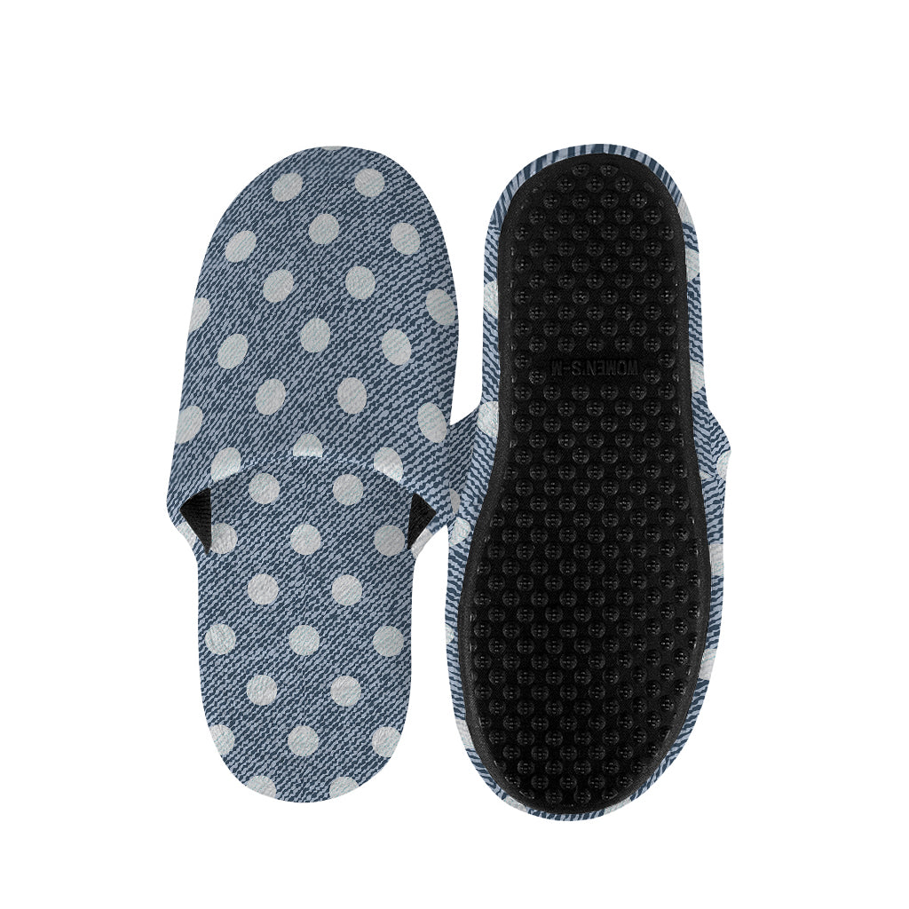Polka Dot Denim Jeans Pattern Print Slippers