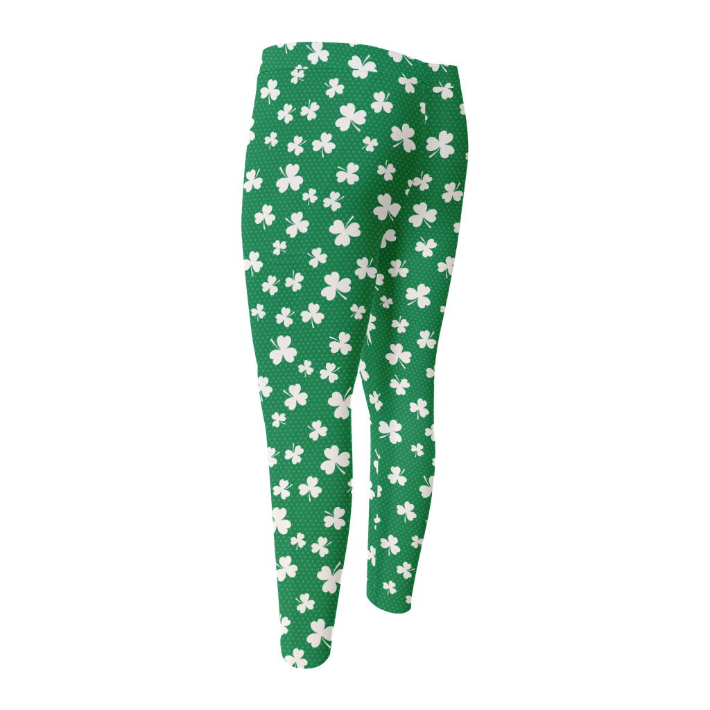 Polka Dot Irish St. Patrick's Day Print Men's Compression Pants