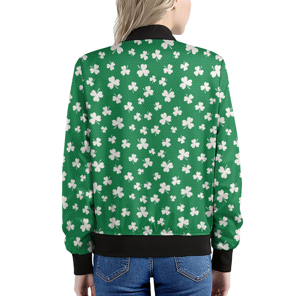 Polka Dot Irish St. Patrick's Day Print Women's Bomber Jacket