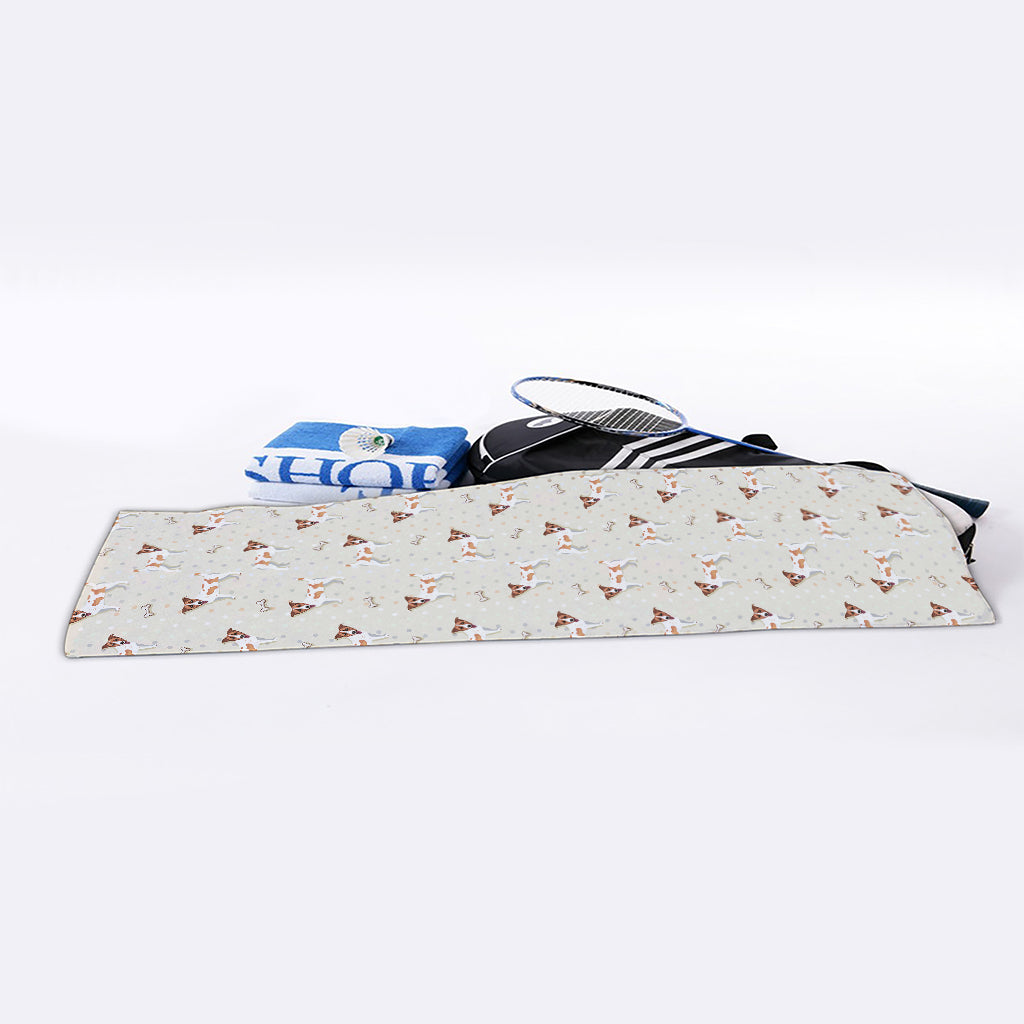 Polka Dot Jack Russell Terrier Print Sports Towel