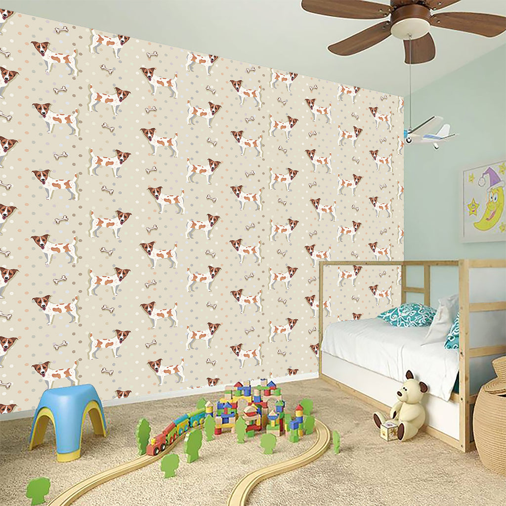 Polka Dot Jack Russell Terrier Print Wall Sticker