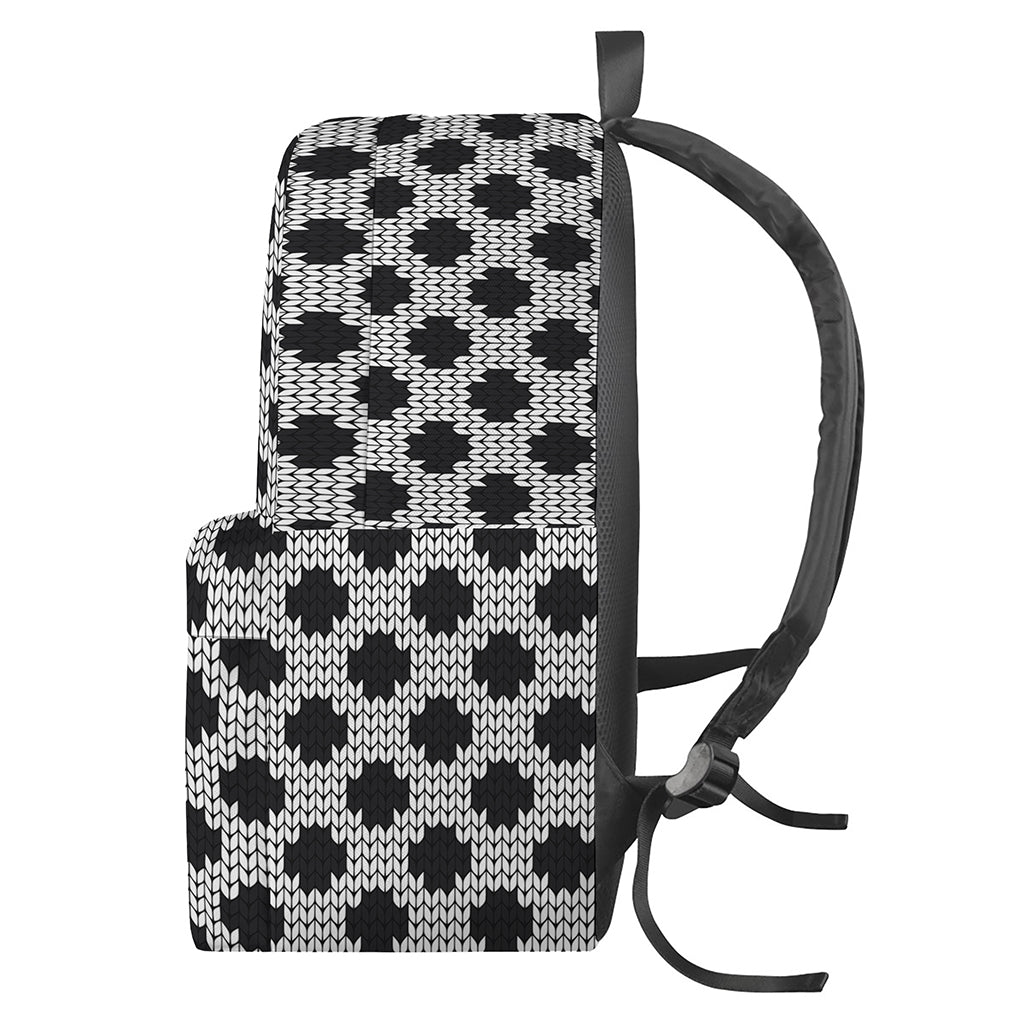 Polka Dot Knitted Pattern Print Backpack