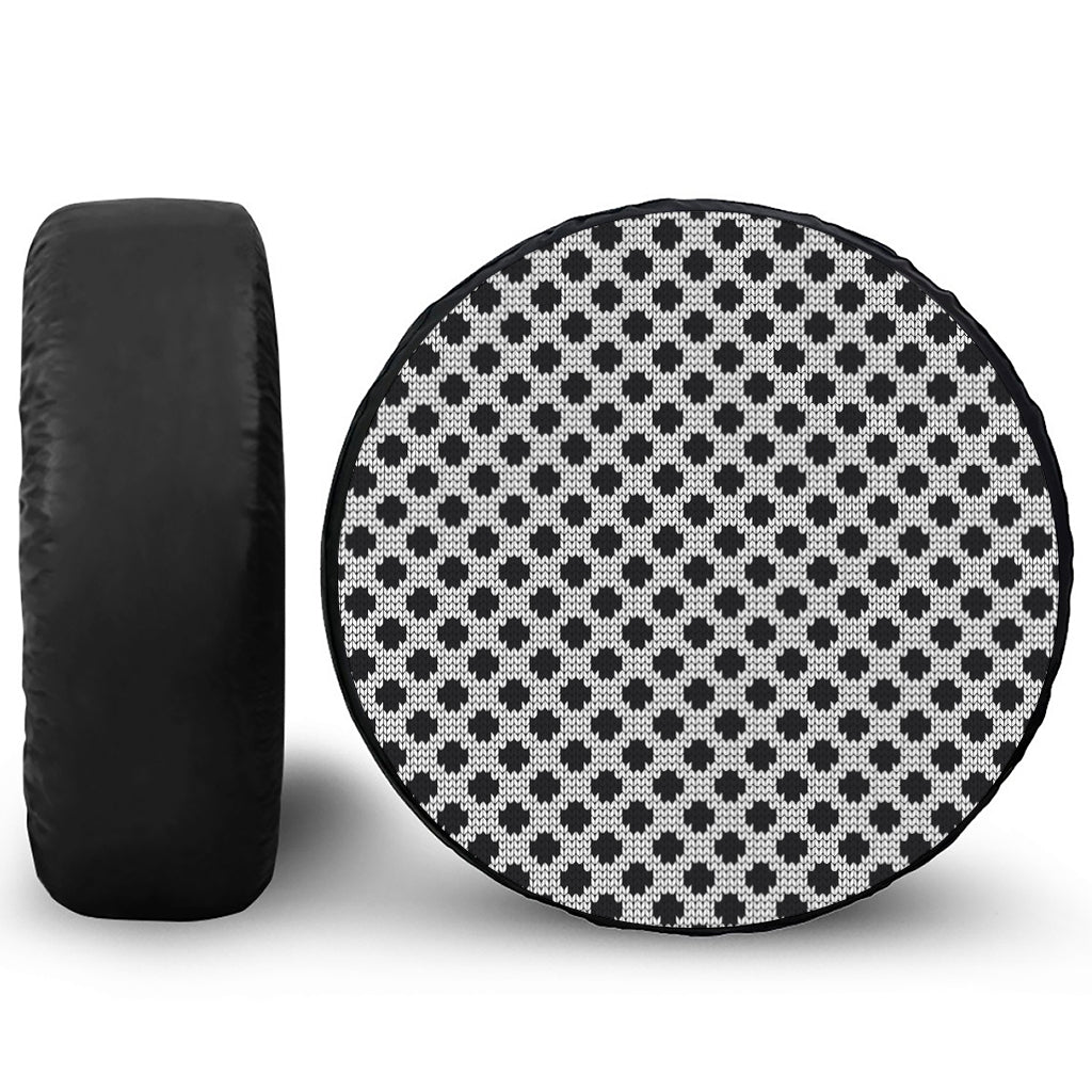Polka Dot Knitted Pattern Print Leather Spare Tire Cover