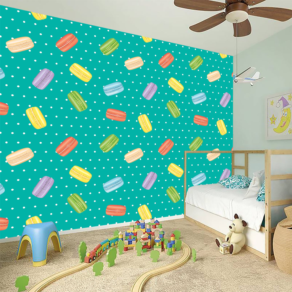 Polka Dot Macaron Pattern Print Wall Sticker