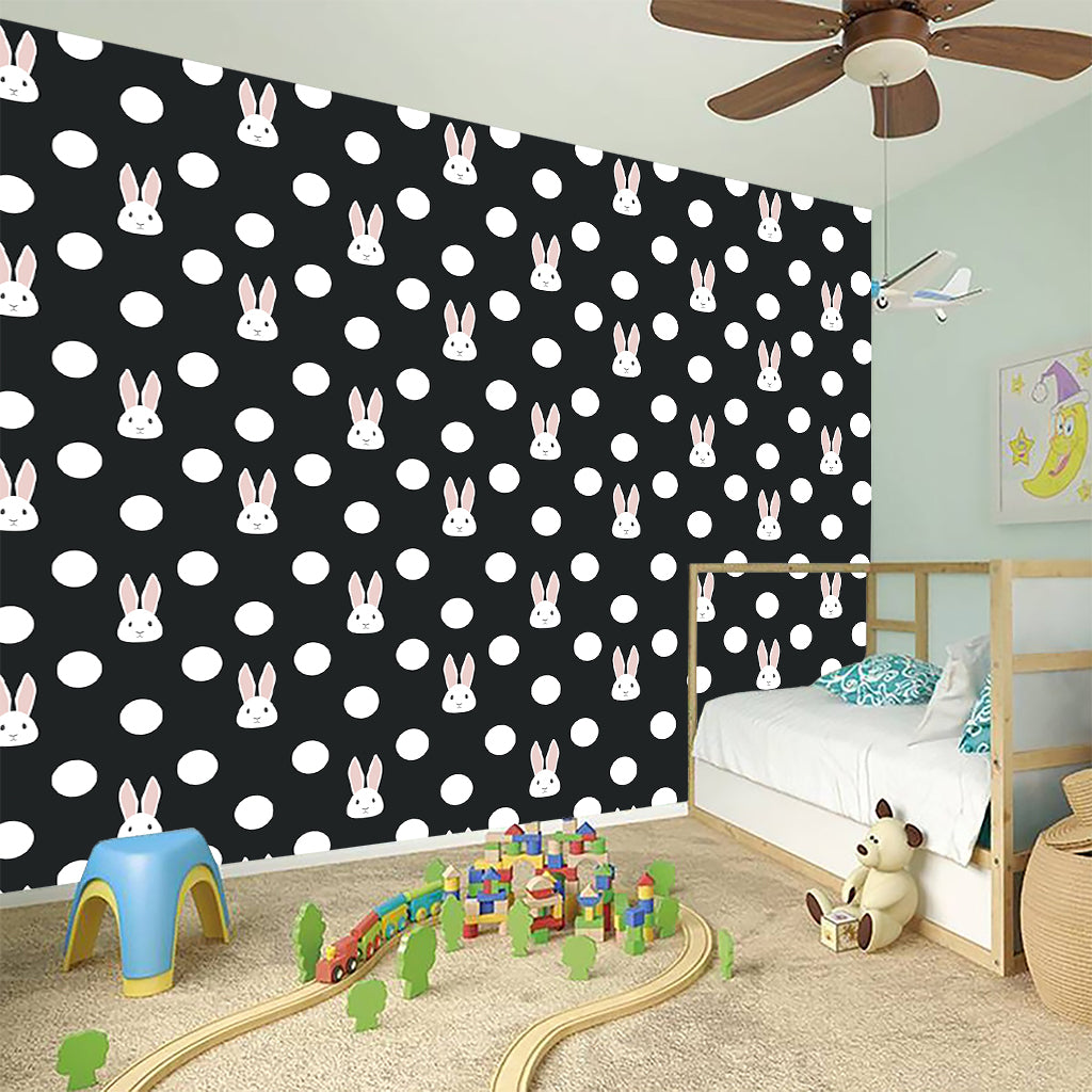 Polka Dot Rabbit Pattern Print Wall Sticker