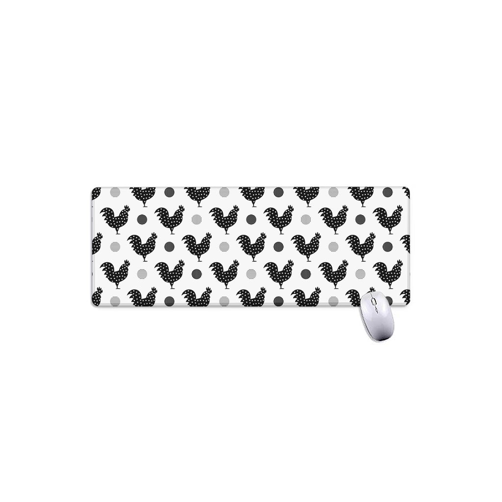 Polka Dot Rooster Pattern Print Extended Mouse Pad