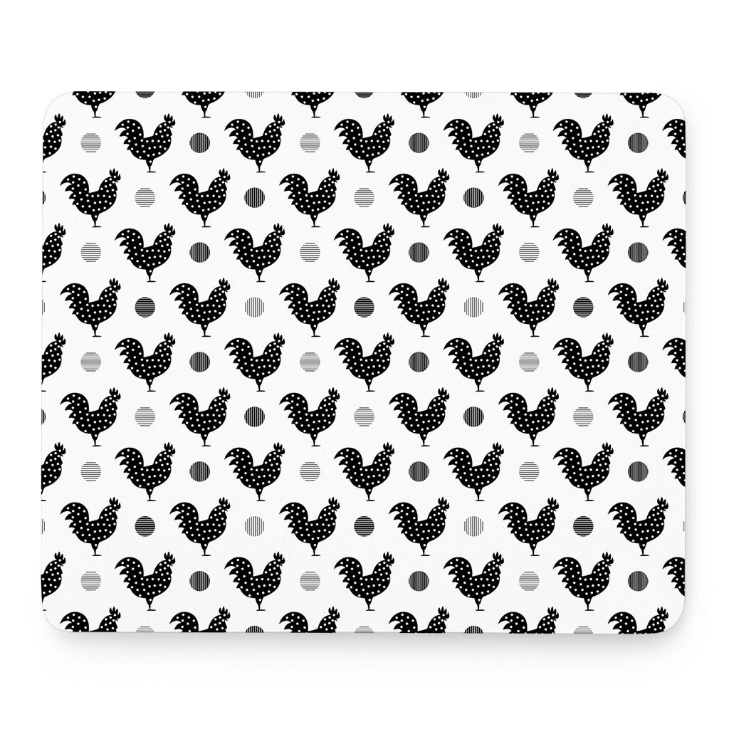 Polka Dot Rooster Pattern Print Mouse Pad
