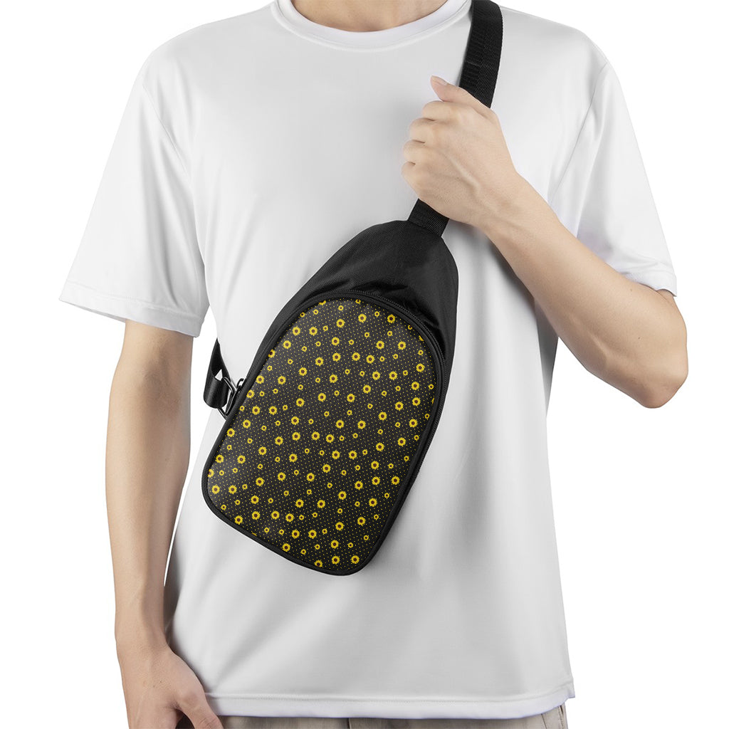 Polka Dot Sunflower Pattern Print Chest Bag