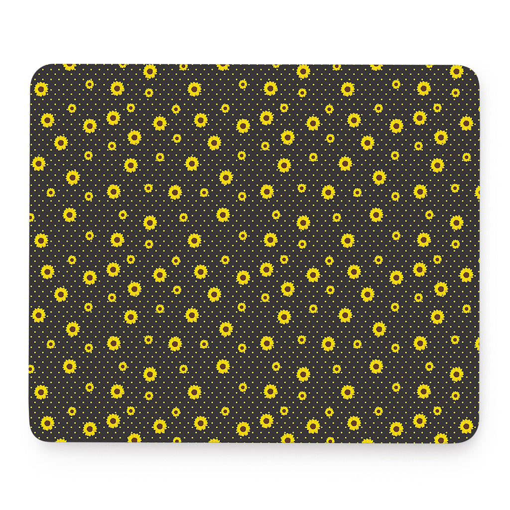 Polka Dot Sunflower Pattern Print Mouse Pad