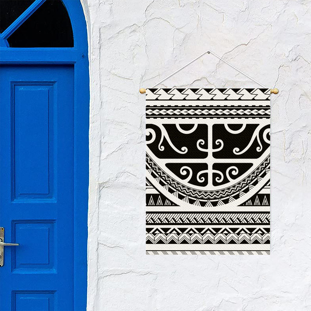 Polynesian Tribal Tattoo Pattern Print Garden Flag