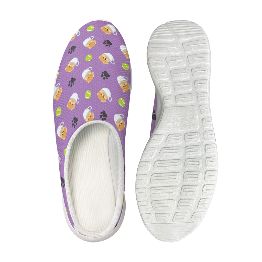 Pomeranian In Tea Cup Pattern Print Mesh Casual Shoes