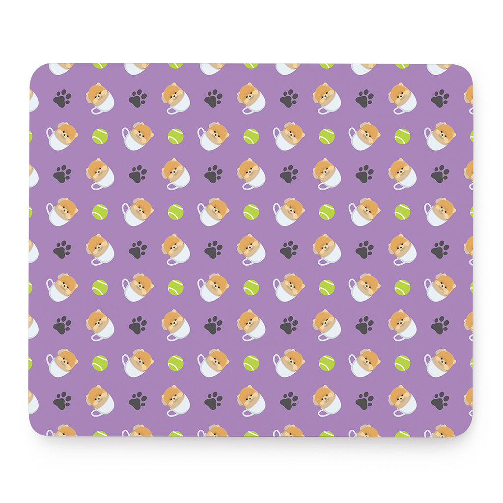 Pomeranian In Tea Cup Pattern Print Mouse Pad