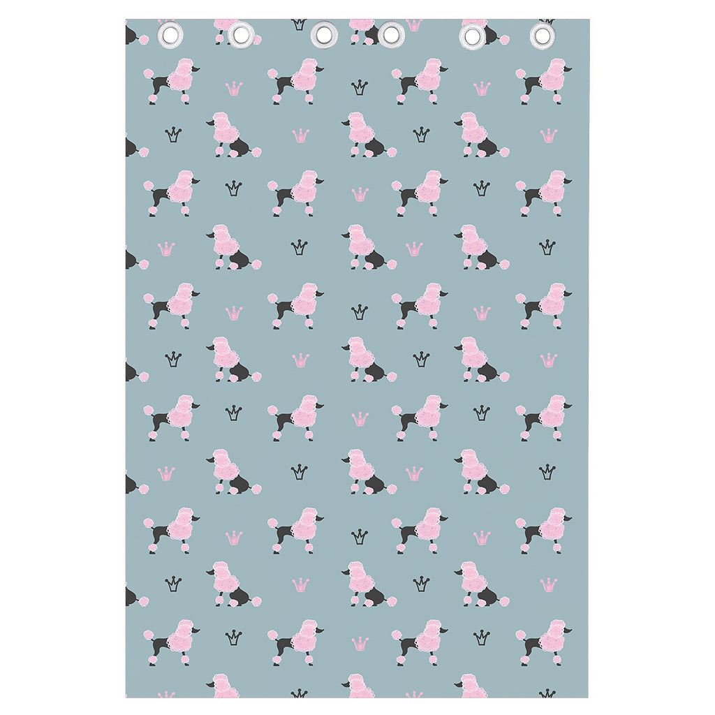 Poodle And Crown Pattern Print Curtain