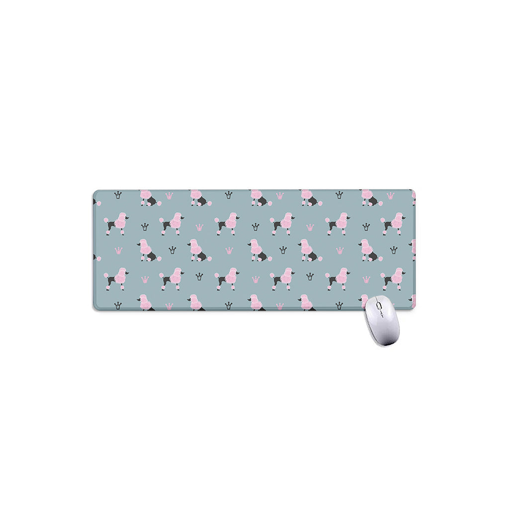 Poodle And Crown Pattern Print Extended Mouse Pad