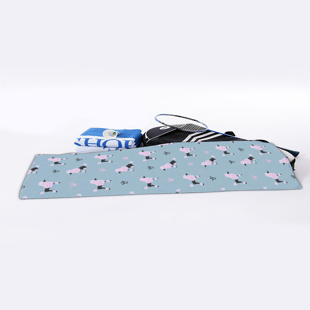 Poodle And Crown Pattern Print Sports Towel