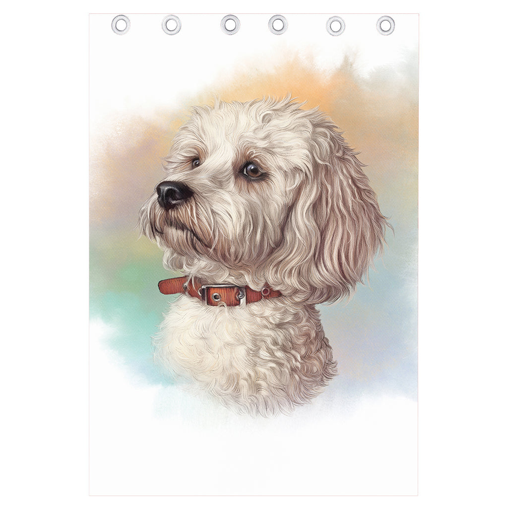 Poodle Portrait Print Curtain