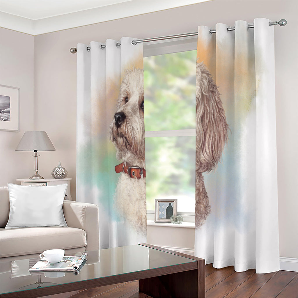 Poodle Portrait Print Extra Wide Grommet Curtains