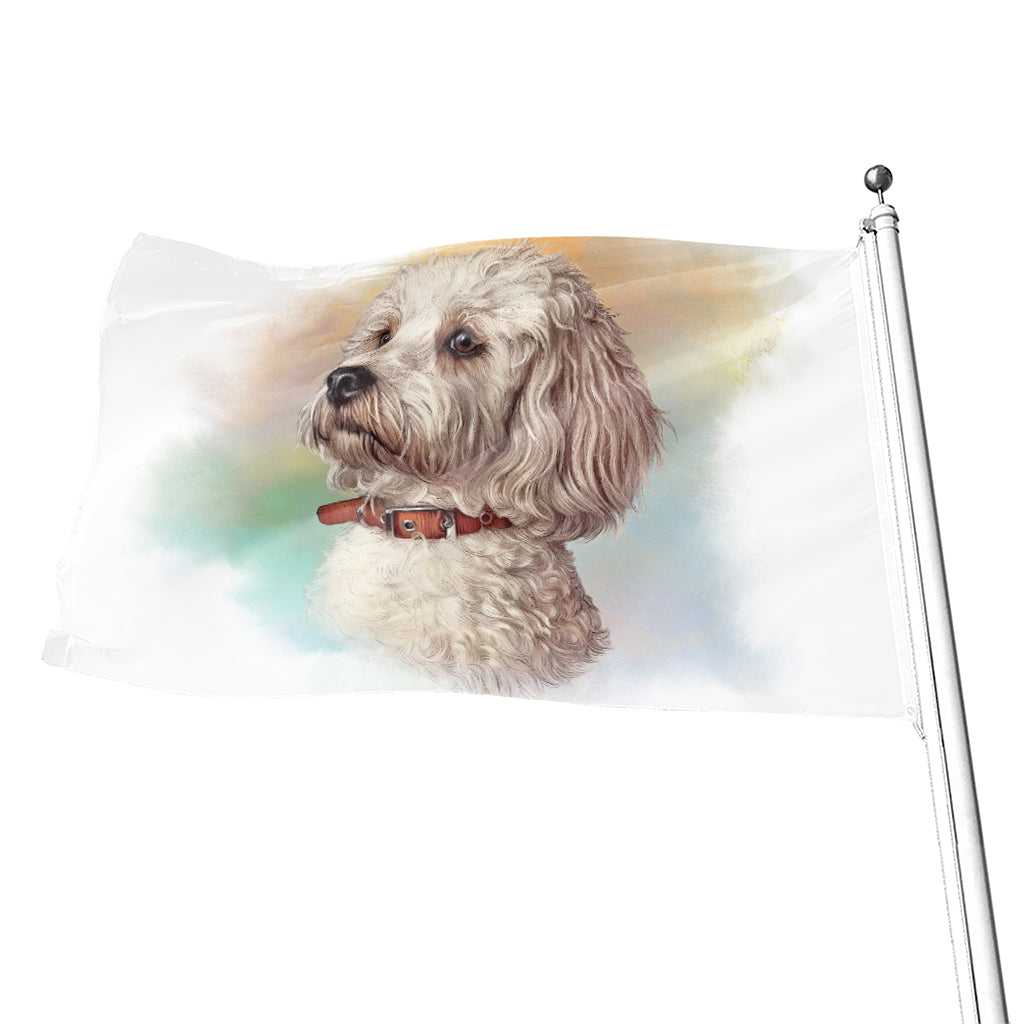Poodle Portrait Print Flag