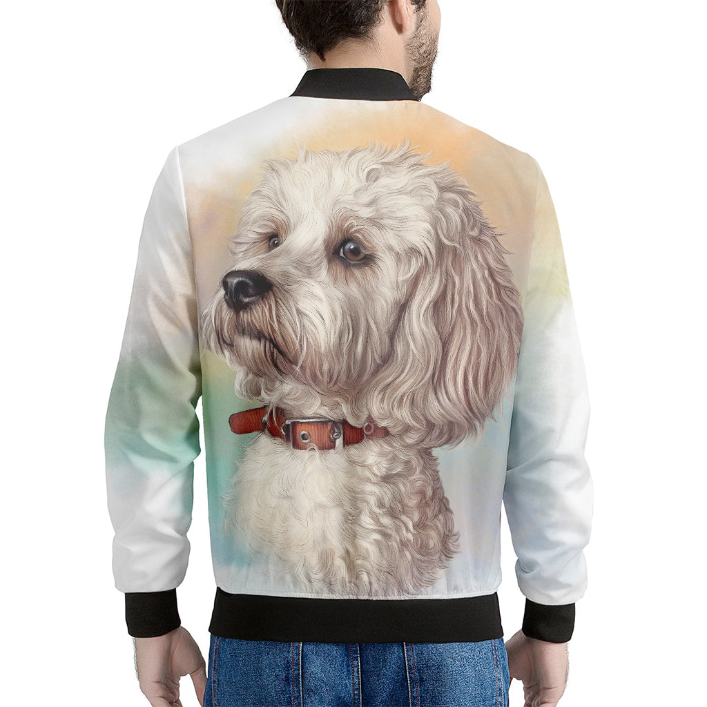 Poodle Portrait Print Men's Bomber Jacket