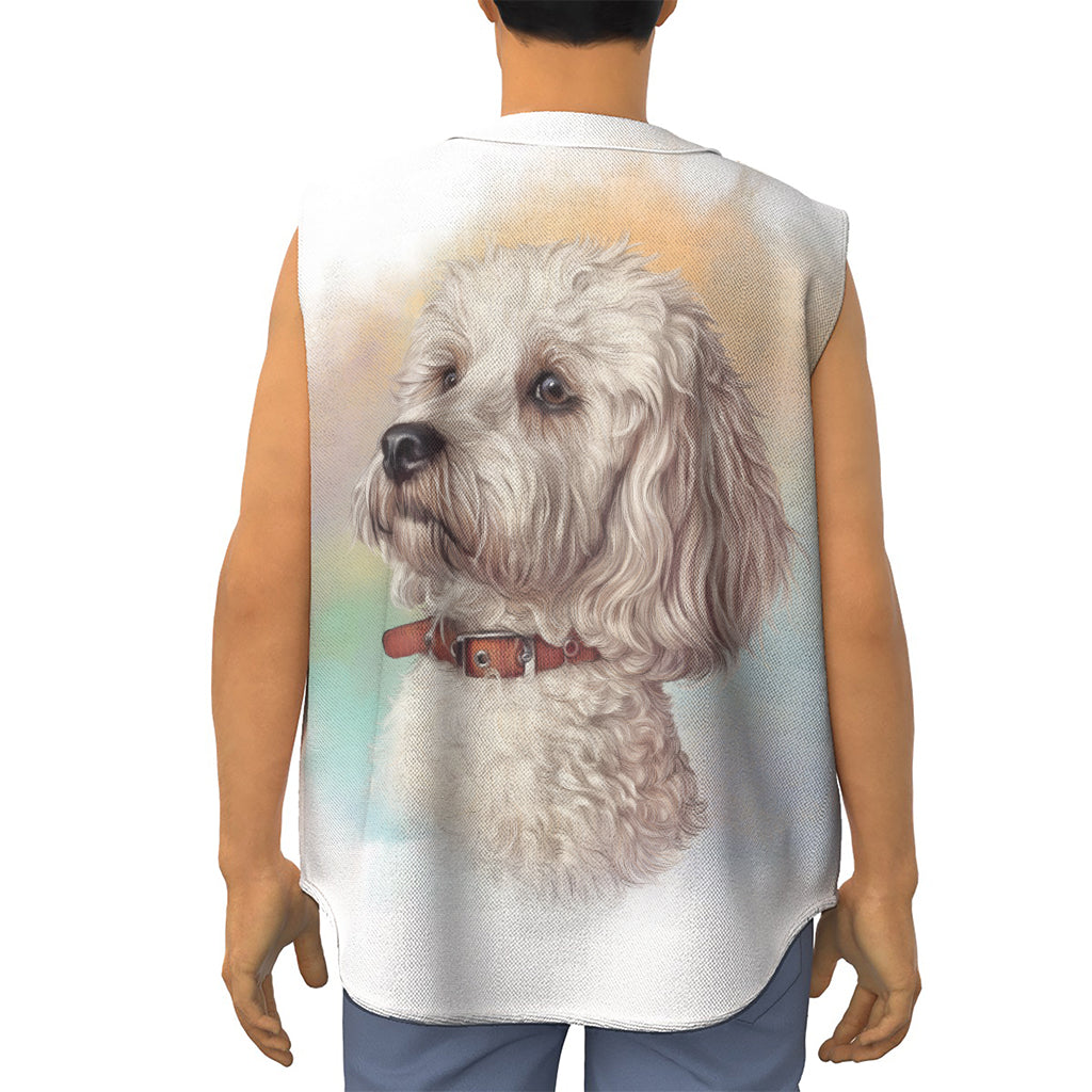 Poodle Portrait Print Sleeveless Baseball Jersey
