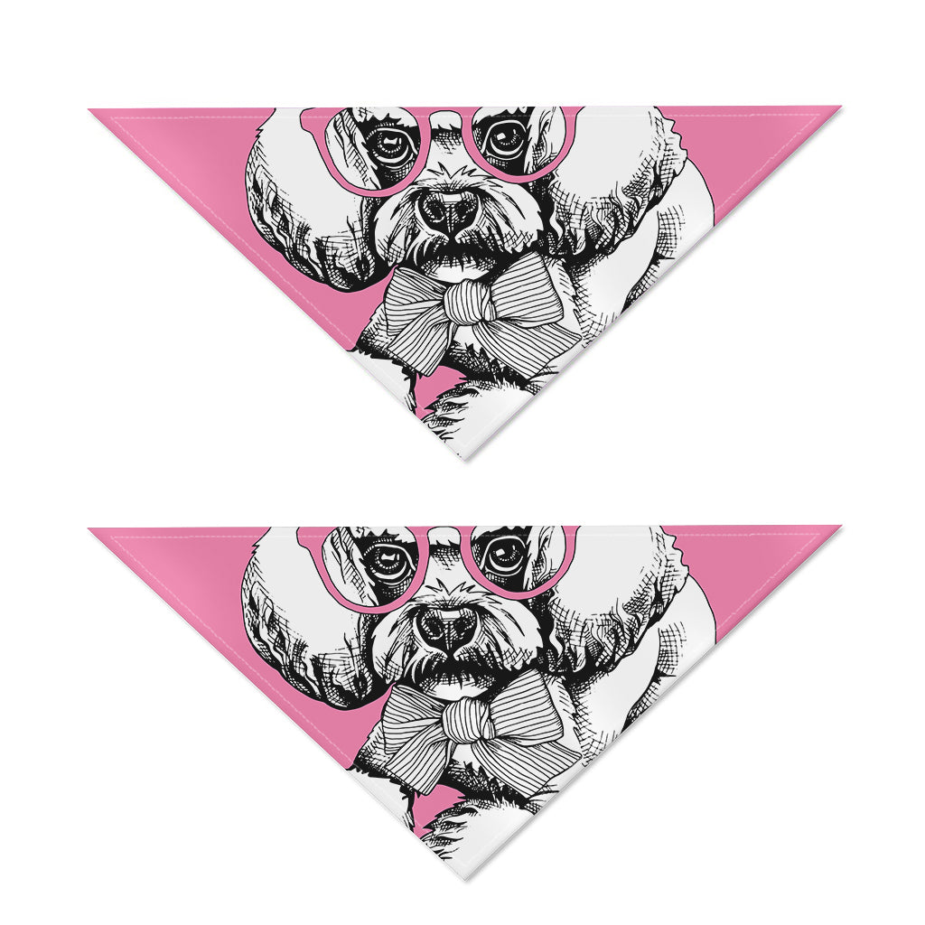 Poodle With Glasses Print Dog Bandana