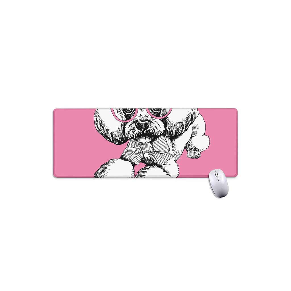Poodle With Glasses Print Extended Mouse Pad